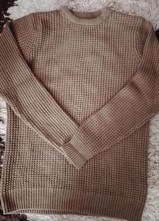 Фирменный мужской коричневый свитер f&amp;f