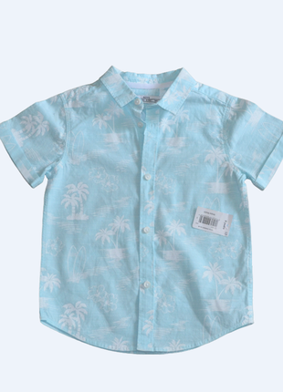 Голубая летняя фирменная рубашка matalan на мальчика 6 лет