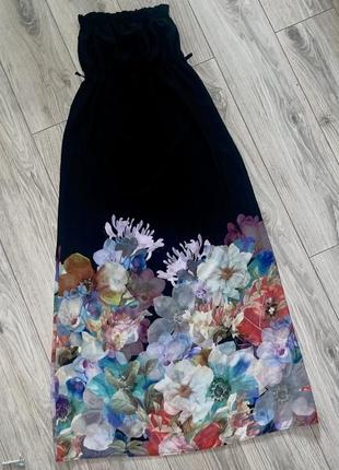 Нежное платье в пол с открытыми плечами от f&amp;f размер s