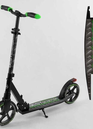 Самокат 2-х колесный best scooter черно-зеленый 86125