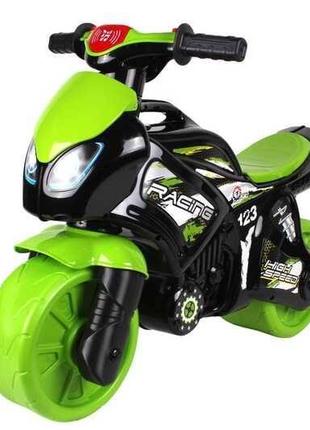 Каталка-толокар "технок" мотоцикл зелёный 87941