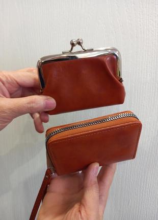 Гаманець жіночий  2 в 1 ( кредитниця + монетниця ) бордова, коричнева10 фото