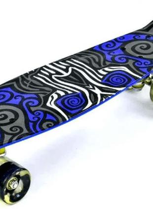 Скейт best board граффити синий pu свет f 6510