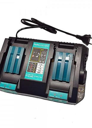 Подвійна швидкісна зарядка dc18rd для акумуляторів makita 14,4 - 18v bl1850 bl1860b