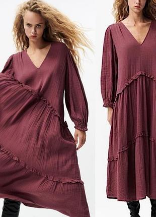 Zara фантастична сукня з мусліну на xs-s-m