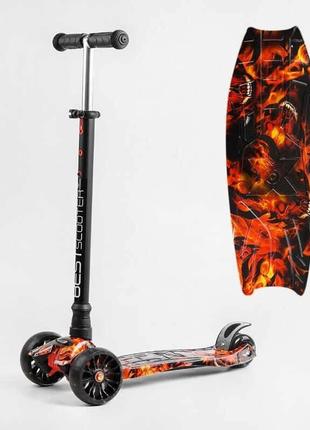 Самокат best scooter "maxi" вогняні черепи s — 10606