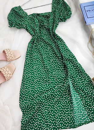 Мила зелена сукня в квіточки shein
