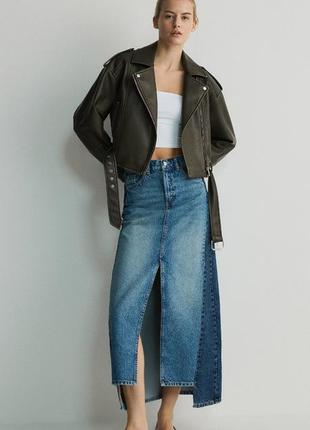 Трендова джинсова спідниця максі як zara reserved