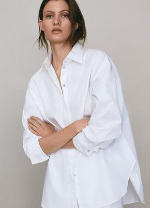 Поплиновая рубашка от massimo dutti.