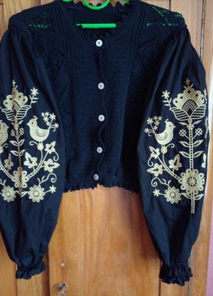 Роскошная вышиванка блуза-кардиган