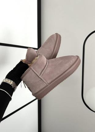 Зимние женские ботинки ugg ultra mini pink suede 🩷