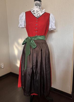 Красное винтажное платье сарафан австрийское