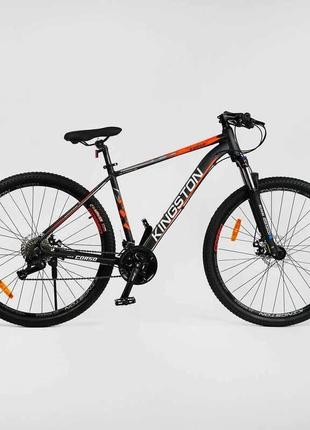 Велосипед спортивный corso "kingston" оранжево-черный 29" колеса kn-29195