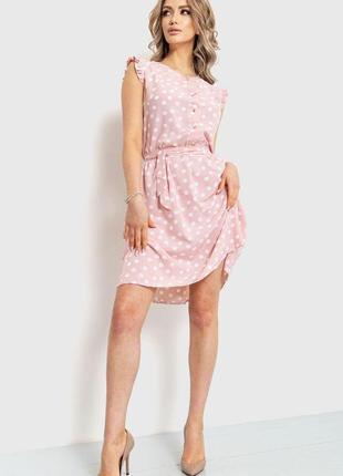 Платье в горох, цвет персиковый, 230r007-6