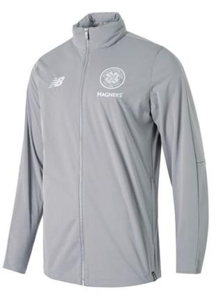 Спортивна куртка, тренувальна вітровка сіра new balance fc celtic training precision rain jacket