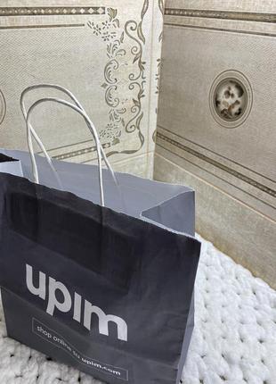 Upim пакетик сірий подарочний / пакет на подарок / пакет бренд одягу / пакетики