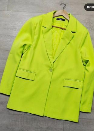 Пиджак лаймового цвета. размер на 46-48.
