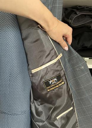 Костюм мужской 70% шерсть деловой golden canary новая коллекция серый в клетку 2024 на...