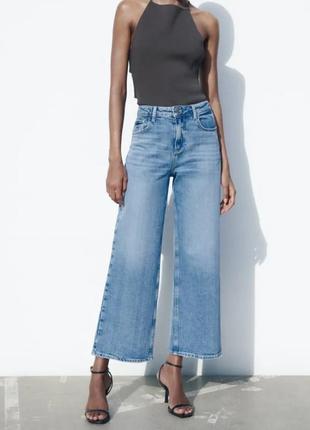 Джинси zara high waist - straight fit - cropped - comfort