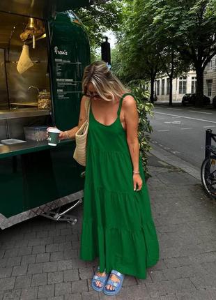 Яркий летний летний розовый синий сарафон