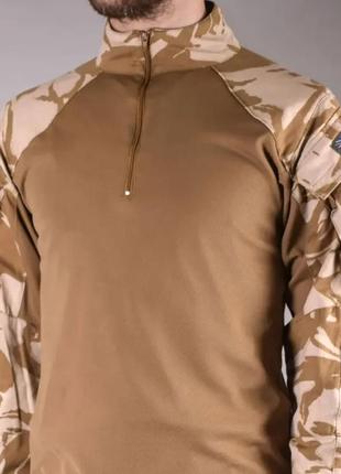 Тактическая камуфляжная рубашка british combat shirt desert. термофутболка с длинным рукавом