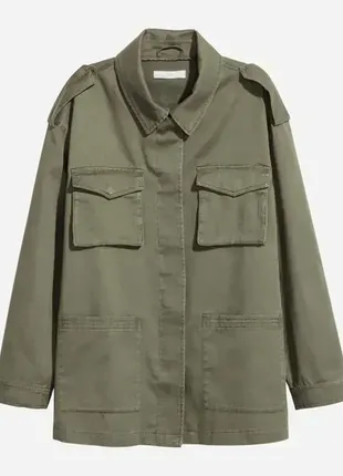 1+1=4🎈хаки-рубашка-куртка карго свободного кроя от h&amp;m, размер s-xl