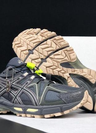 Чоловічі кросівки asics gel kahana 8 сірі із салатовим