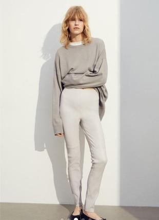 Новые кожаные 100% кожа леггинсы лосины штаны брюки 6-9 H&M, оригинал