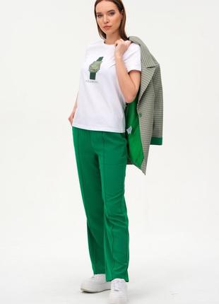 Костюм трійка sogo жіночий зелений демісезонний прогулянковий з піджаком
