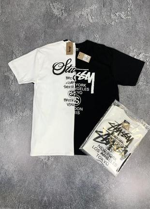Оригинал футболка stussy world tour,рр с,м,л,хл,стусси,стуссі,big logo,чёрная,белая