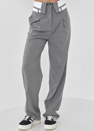 Женские брюки-палаццо со стрелками - серый цвет, xl (есть размеры)