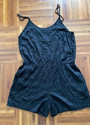 Новий натуральний чорний комбінезон с шортами ромпер h&m m-l швеція
