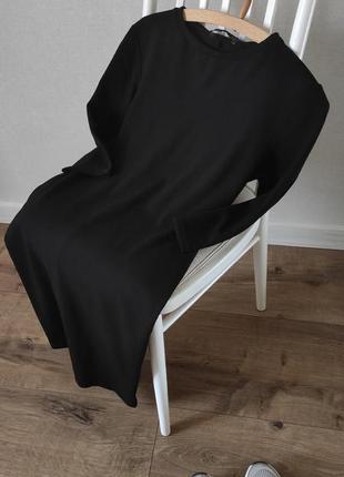Чорна сукня міді трикотаж new look
