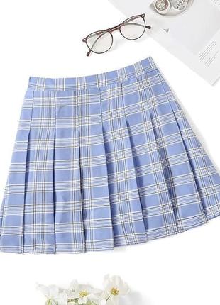 Юбка юбка тенниска шотландка в клетку складку плиссе мини японская школьная детская для девочки