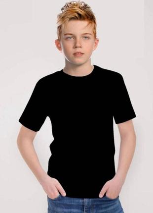 Базовая черная футболка на рост от 110 до 134
