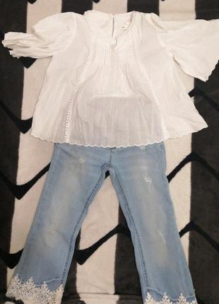 Весняно-літні джинси на дівчинку на зріст 110 -122