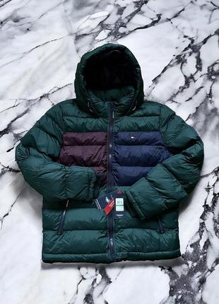 -50% $ l 48 hilfiger пуховик чоловічий зелений смарагдовий куртка парка