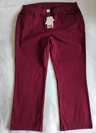 Комфортные стрейчовые джинсы винного цвета, 981 18