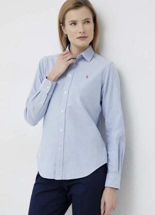 Polo ralph lauren женская рубашка, сорочка, блузка, блуза, базовая нолубая рубашка