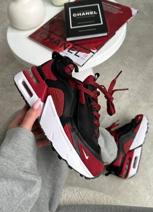 Крутезні жіночі кросівки nike air max furyosa burgundy black бордові