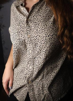 Новая леопардовая блуза коротким рукавом, размер 46
