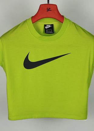 Nike кроп - топ в салатовому кольорі