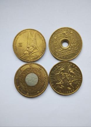 4 монеты памятны 2 злота, 2000-2003 гг.