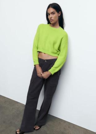 Вкорочений в'язаний светр zara soft джемпер