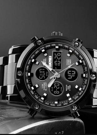 Мужские наручные часы skmei molot черные с черным циферблатом лучший подарок tra