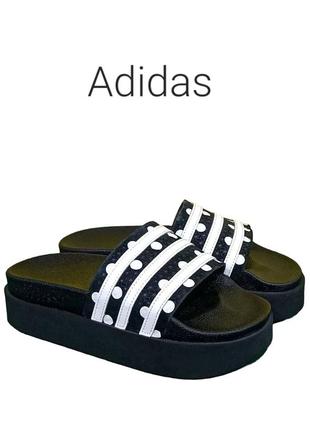 Кожаные женские шлепанцы сланцы adidas adilette bold w beach оригинал