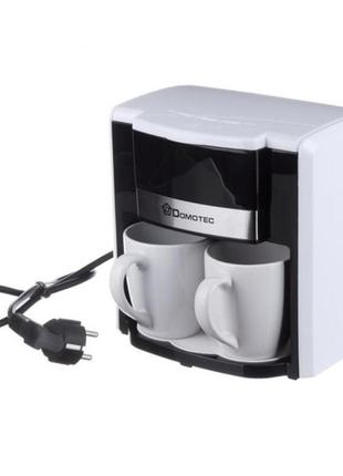 Капельная кофеварка domotec ms-0706 500w для молотого кофе и чая белая