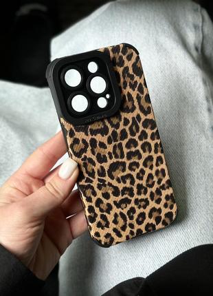 Леопардовый чехол на iphone 12, 13 pro max, 14 pro, 15, 15 pro max