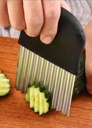 Фигурный нож слайсер из нержавейки для красивой нарезки картофеля, теста, овощей, фруктов