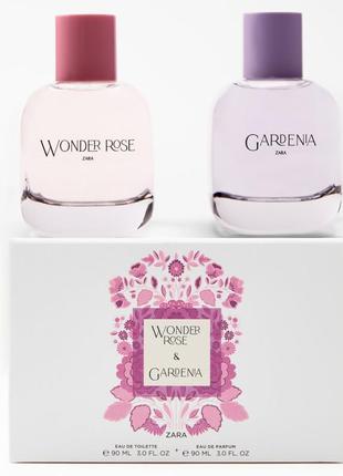 Духи zara wonder rose + духи zara gardenia набор 2шт*90мл